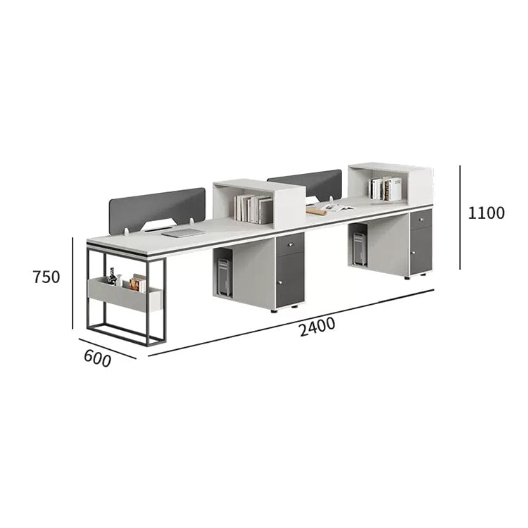 Desk Office desk Work desk Hidden wiring Main frame storage Lower leg space Top panel Combination lock Storage Eco board Simple Design Gray Customizable OD-A20