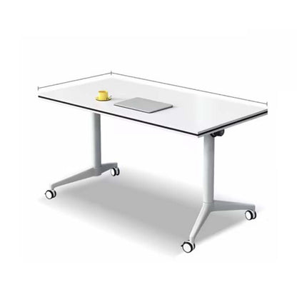 Conference table, office desk, rectangular table, stylish, rotatable, with casters, with buckle, simple, white, MT-A3