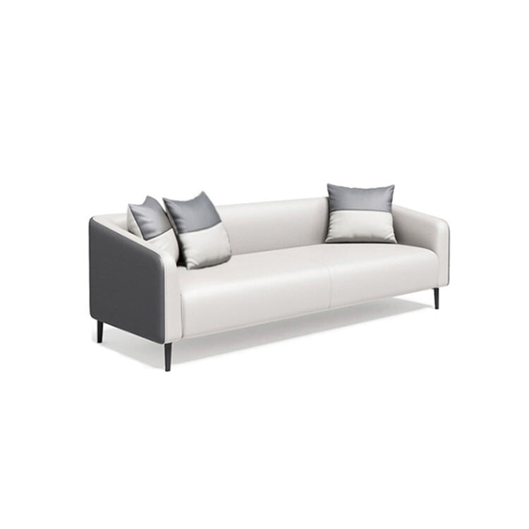 Leather sofa Office sofa Living room sofa Sofa Natural wood frame Nappa leather fabric High density urethane foam Simple modern White Gray OS-A11 
