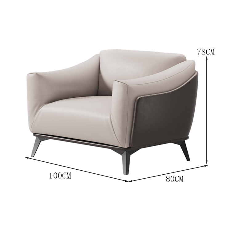 Reception sofa, reception sofa, living room sofa, leather sofa, urethane foam, natural wood frame, steel legs, gray, customizable OS-A12 