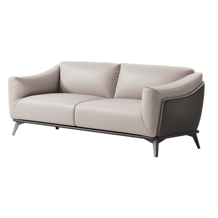 Reception sofa, reception sofa, living room sofa, leather sofa, urethane foam, natural wood frame, steel legs, gray, customizable OS-A12 