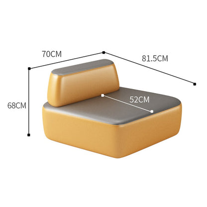 受付ソファー　応接ソファー　待合室ソファー　休憩室ソファー　バイカラーデザイン　PVCレザー　天然木フレーム　高密度ウレタンフォーム　組み換え自由　シンプルモダン　イエロー　カスタマイズ可能　OS-A8