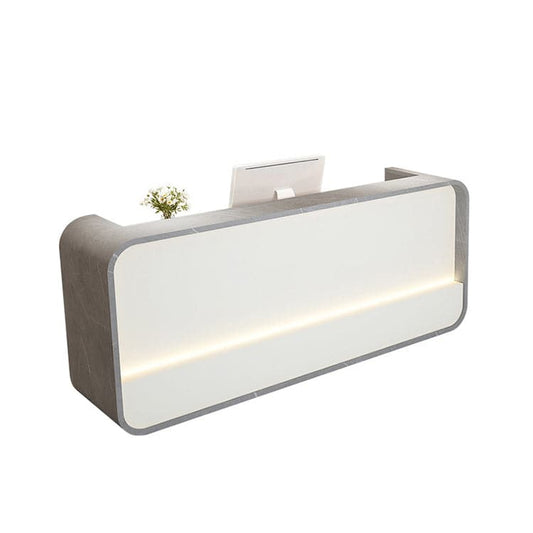 Reception counter, reception desk, entrance reception, cashier counter, counter, office reception, LED, eco-friendly material, large capacity storage, PC storage, stylish, simple, RD-A26 