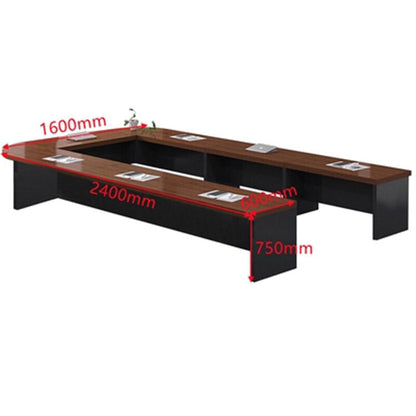 Conference table, large conference table, meeting table, wood grain, freely rearrangeable, R-finish, with back panel, black, white, brown, customizable, MT-A29