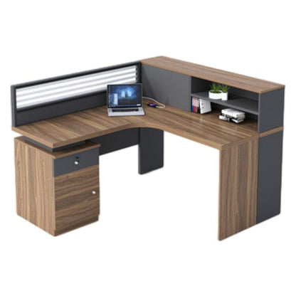 Office desk, office desk, work desk, with top panel, with wiring hole, with lock, with side cabinet OD-A15