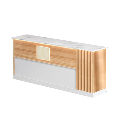 Cafe reception counter, reception desk, entrance reception, for stores, for entertaining, wood grain, with lock, with drawer, L-shaped, simple, white, customizable, RD-A15