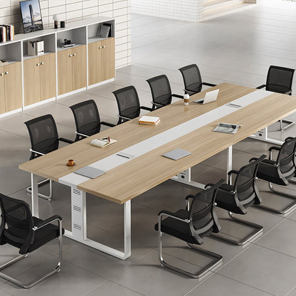 Steel Frame Conference Desk Conference Table Meeting Table Rectangular Table Office Desk Long Table Simple Natural Customizable MT-A22