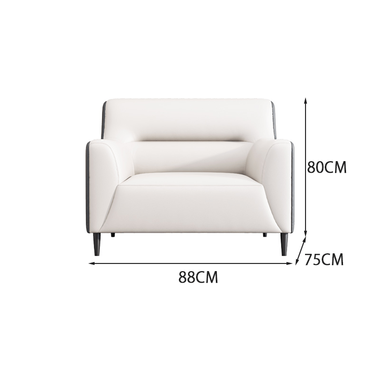 Office sofa, reception sofa, PVC leather fabric, high density urethane foam, spacious seat, steel legs, natural wood frame, easy to clean, dark brown, black, OS-A20 