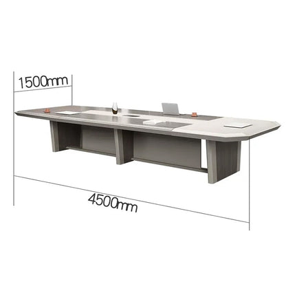 Conference table, meeting table, conference table, eco-friendly board material, melamine board material, chamfered edges, diagonal cut, double top, solid feel, three-dimensional feel, modern, elegant, dark gray, MT-A37 