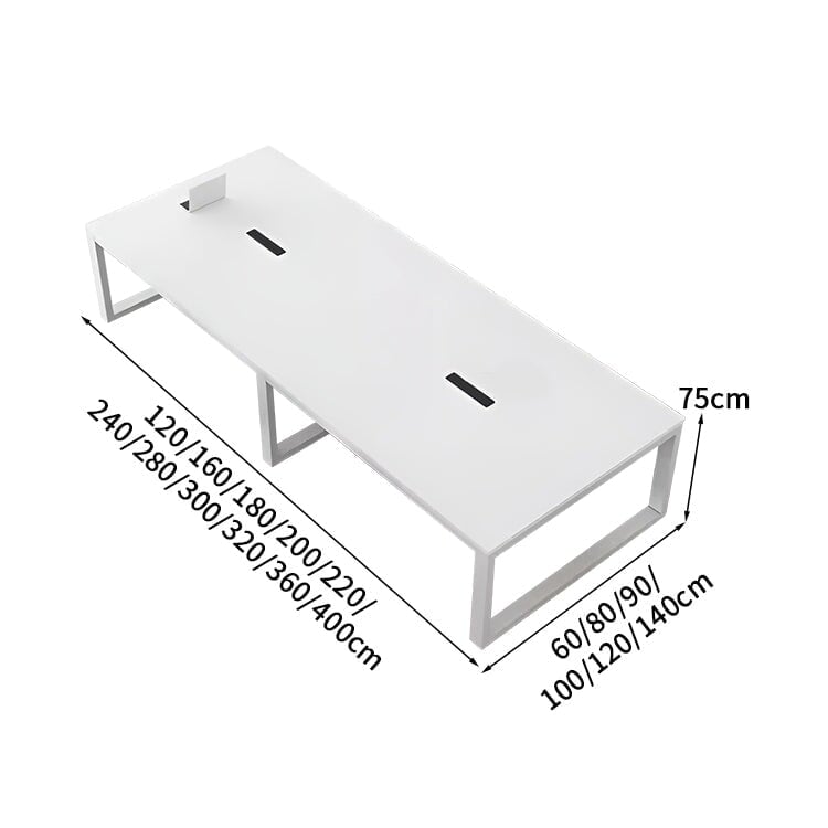 Table Conference Table Meeting Table Conference Use Eco Board Stable Water Resistant Metal Frame Minimal Off-White Customizable MT-A39