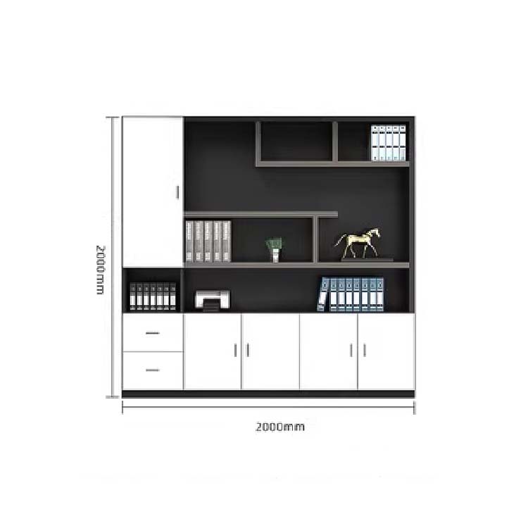 収納キャビネット　分類収納　ファイリングキャビネット　木製書庫　本棚　収納棚　オフィス家具　事務所　大容量収納スペース　ブラック　カスタマイズ可能　SC-A1