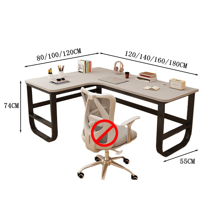 Desk Work Desk L-shaped Desk Steel Frame Plastic Parts Melamine Veneer Wide Leg Space L-shaped Legs CD-A5 