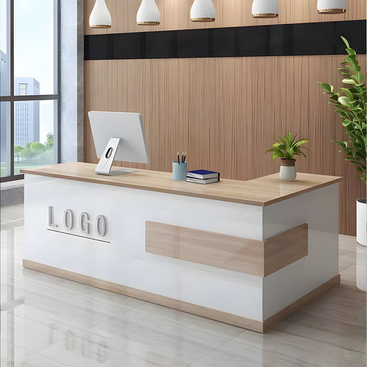 Reception counter, L-shaped counter, stylish reception desk, office reception, entrance reception, 120cm, 160cm, 180cm, 220cm, RD-A1