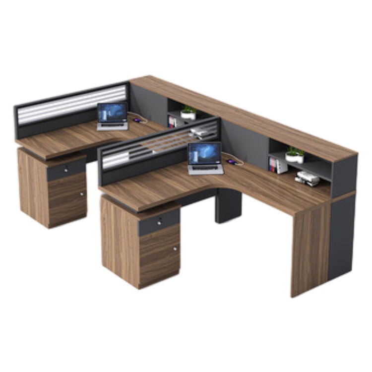 Office desk, office desk, work desk, with top panel, with wiring hole, with lock, with side cabinet OD-A15