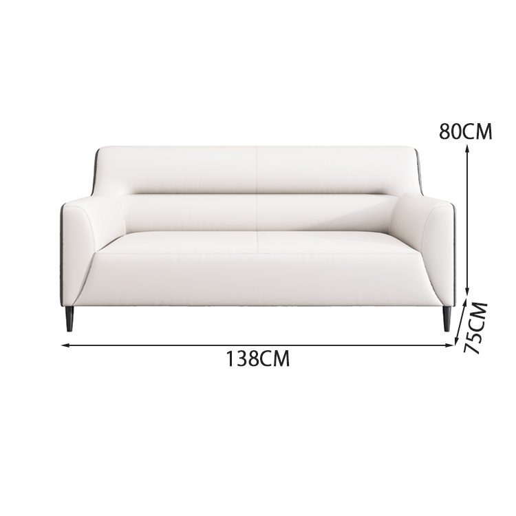 Office sofa, reception sofa, PVC leather fabric, high density urethane foam, spacious seat, steel legs, natural wood frame, easy to clean, dark brown, black, OS-A20 