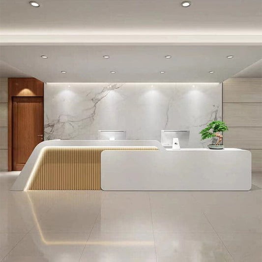 Reception desk, reception, reception counter, high counter, office reception, with LED, PC storage, RD-A30 