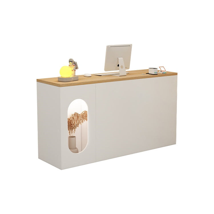 Reception counter, reception desk, cash register, simple and modern, heavy duty, durable, side cabinet, classified storage, white, brown, customizable, RD-A10 