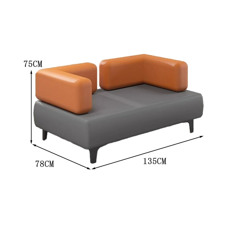 Sofa table set reception reception set nappa leather carbon steel legs height fit safe odorless firm flexible simple minimalism orange gray OS-A5 