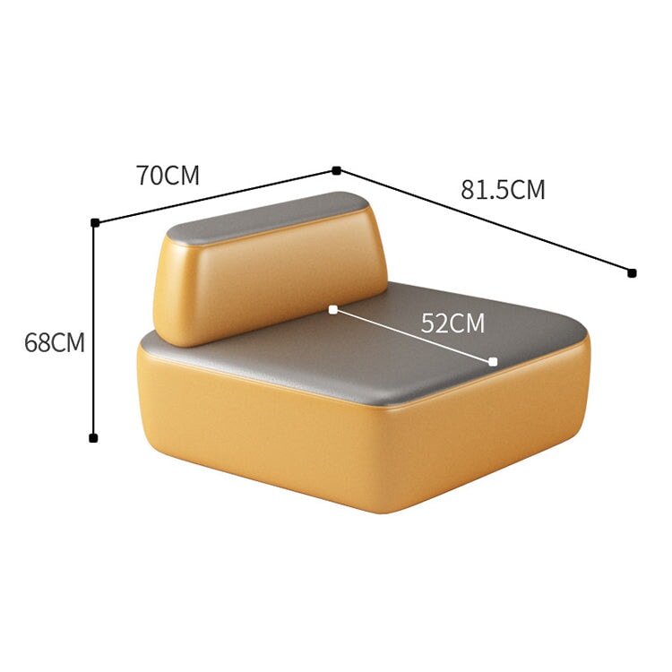 Reception sofa, reception sofa, waiting room sofa, break room sofa, two-tone design, PVC leather, natural wood frame, high-density urethane foam, freely rearrangeable, simple and modern, yellow, customizable OS-A8