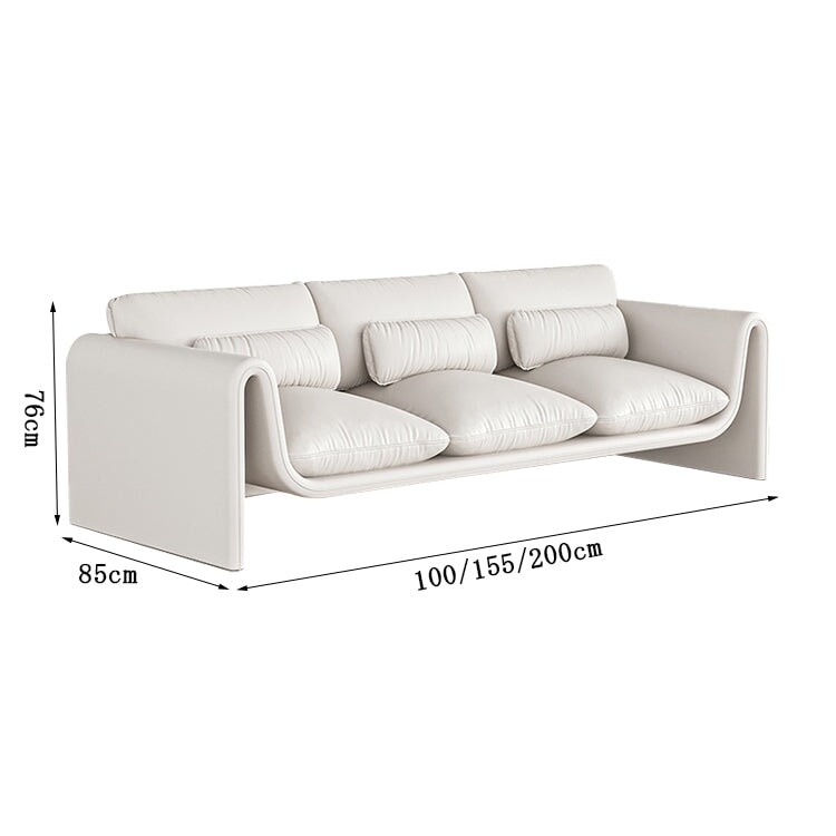 Designer indoor sofa, living room sofa, pine wood, PP cotton, simple, cushion, silicone leather, spacious, 1-seater, 2-seater, 3-seater, customizable, OS-A18 