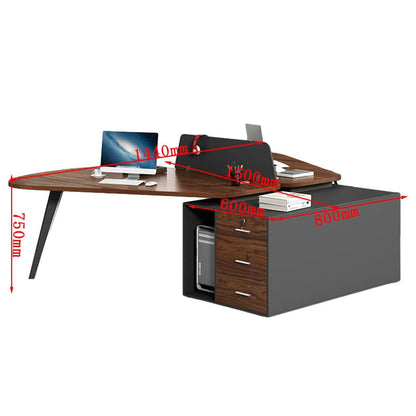 Office Desk, Computer Desk, Office Desk, Work Desk, Side Cabinet, Steel Legs, Drawer, PC Storage, White, Customizable OD-A12