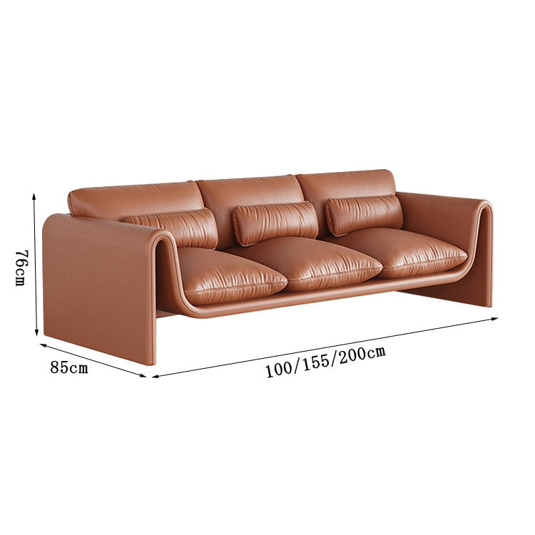 Designer indoor sofa, living room sofa, pine wood, PP cotton, simple, cushion, silicone leather, spacious, 1-seater, 2-seater, 3-seater, customizable, OS-A18 