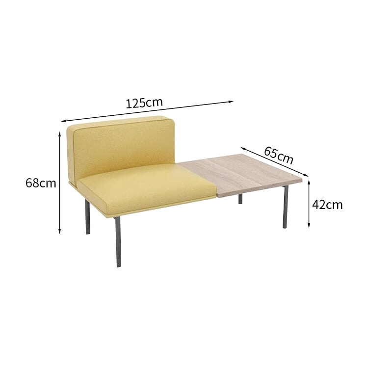 Reception set sofa table reception use polyester fabric free layout steel frame urethane foam simple yellow customizable OS-A6 