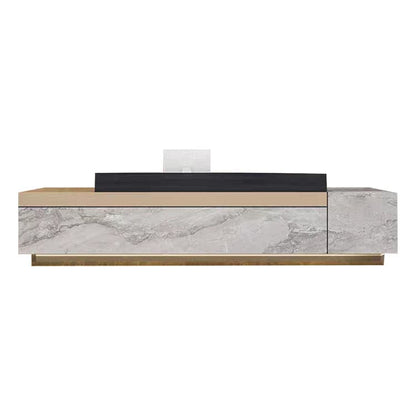 Reception counter, reception desk, entrance reception, cash register, counter, office reception, excellent storage capacity, marble pattern, bicolor, RD-A28 