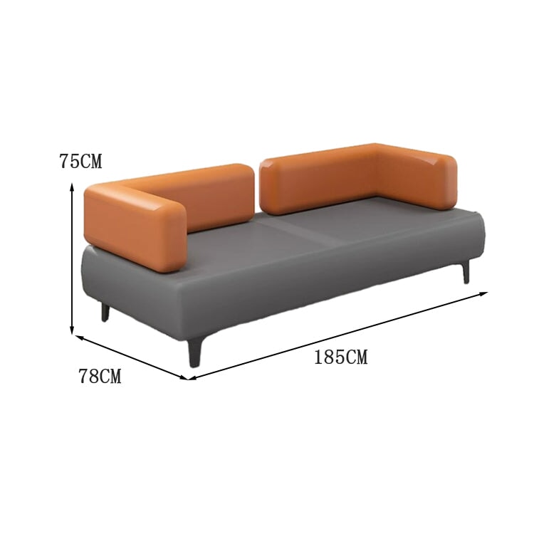 Sofa table set reception reception set nappa leather carbon steel legs height fit safe odorless firm flexible simple minimalism orange gray OS-A5 