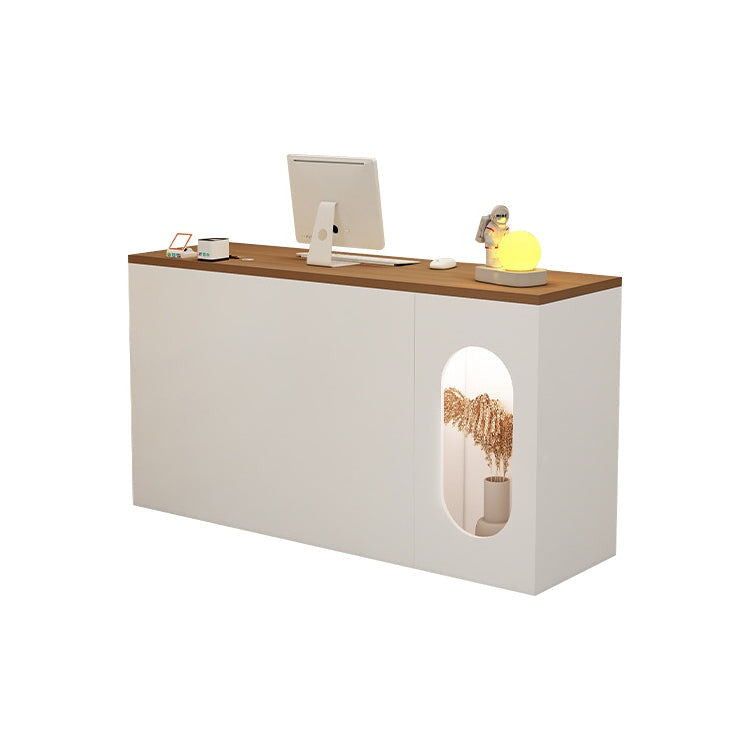 Reception counter, reception desk, cash register, simple and modern, heavy duty, durable, side cabinet, classified storage, white, brown, customizable, RD-A10 