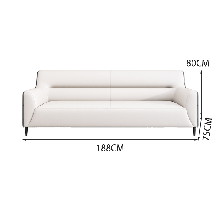 Office sofa, reception sofa, PVC leather fabric, high density urethane foam, spacious seat, steel legs, natural wood frame, easy to clean, dark brown, black, OS-A20 