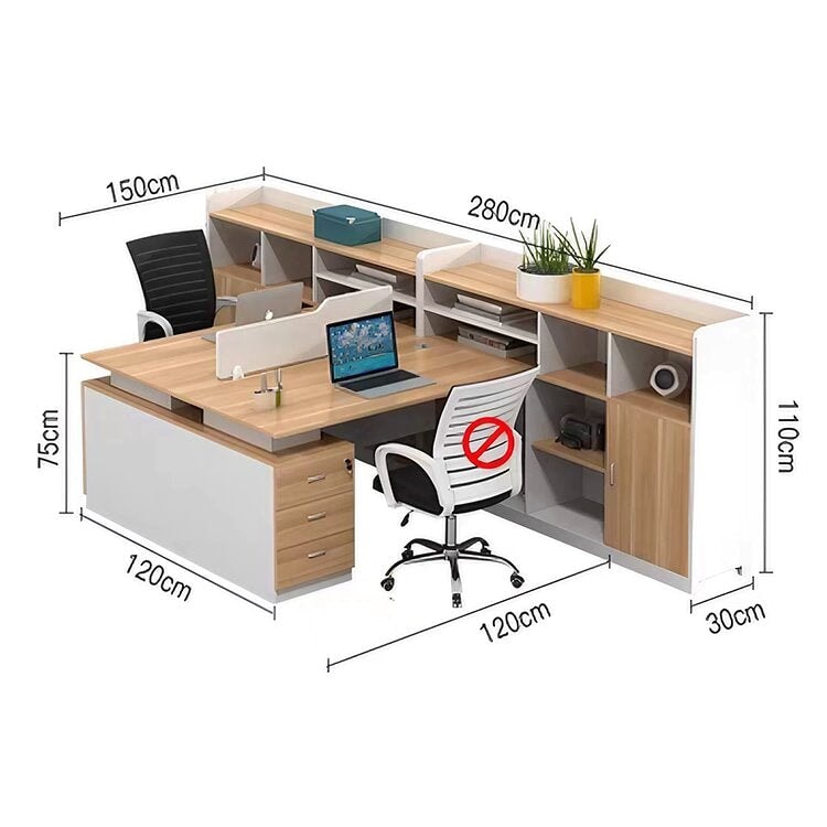 Office desk, office desk, work desk, with side cabinet, lock, silent sliding rails, wiring hole, top panel OD-A14 