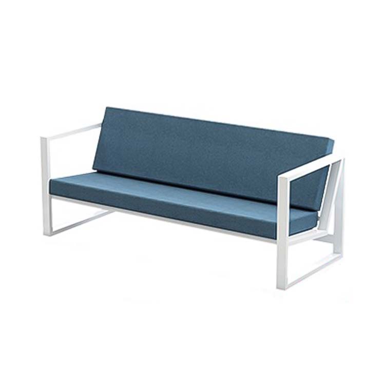 Nordic style armchair, reception sofa, coffee shop, break room, steel frame, baked finish, urethane foam, simple, blue, customizable, OS-A2