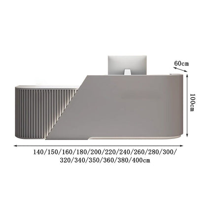 受付カウンター　受付　カウンター　受付台　レジ台　応接　丸み　広い天板　引き出し　Ｌ字型　ハイカウンター　穏やか　機能的　グレー　ホワイト　ブラック　カスタマイズ可能　RD-A8