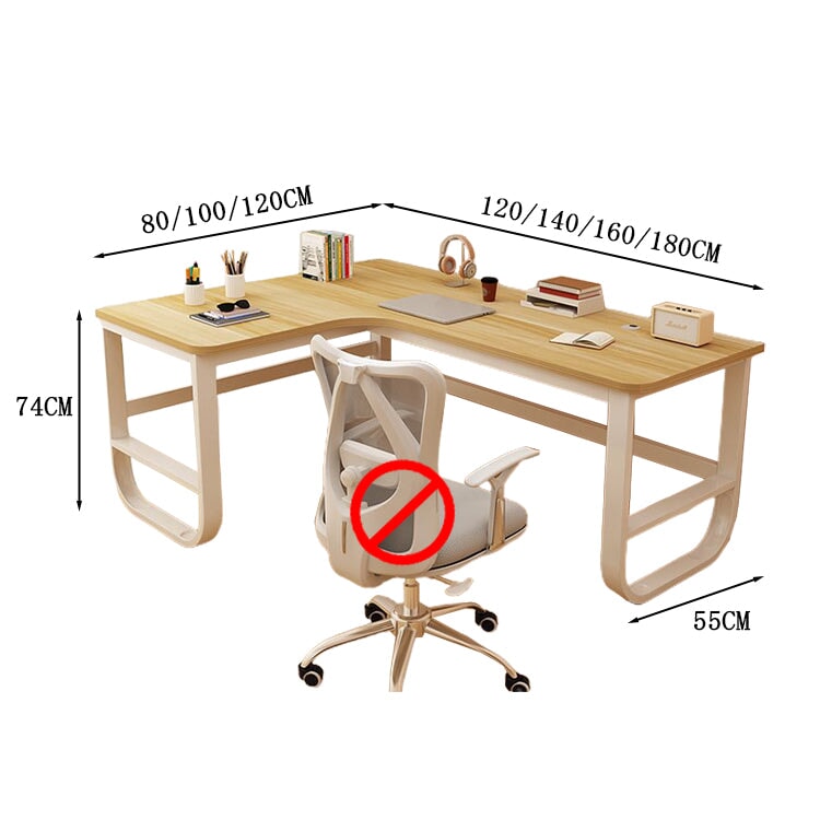 Desk Work Desk L-shaped Desk Steel Frame Plastic Parts Melamine Veneer Wide Leg Space L-shaped Legs CD-A5 