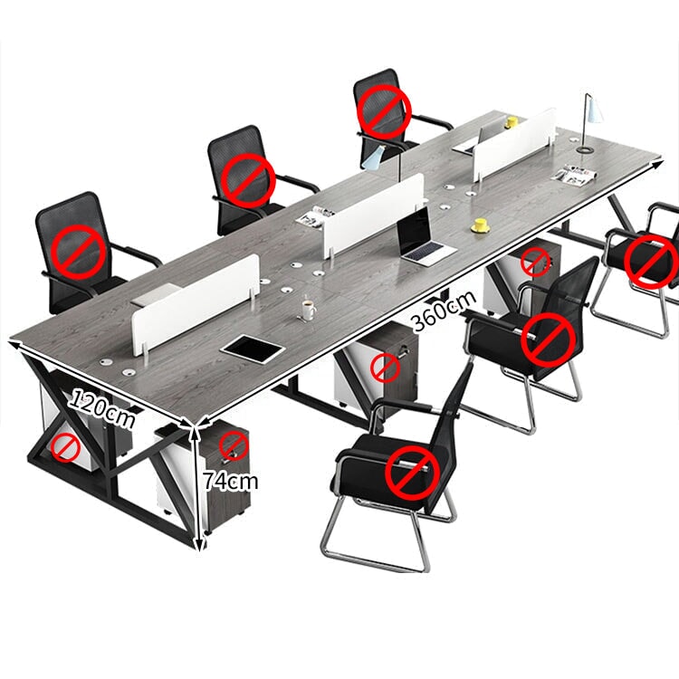 Office Desk, Office Desk, Study Desk, Work Desk, Top Panel, Wiring Hole, Side Cabinet, Carbon Steel Frame, Wood Grain, Customizable OD-A34 