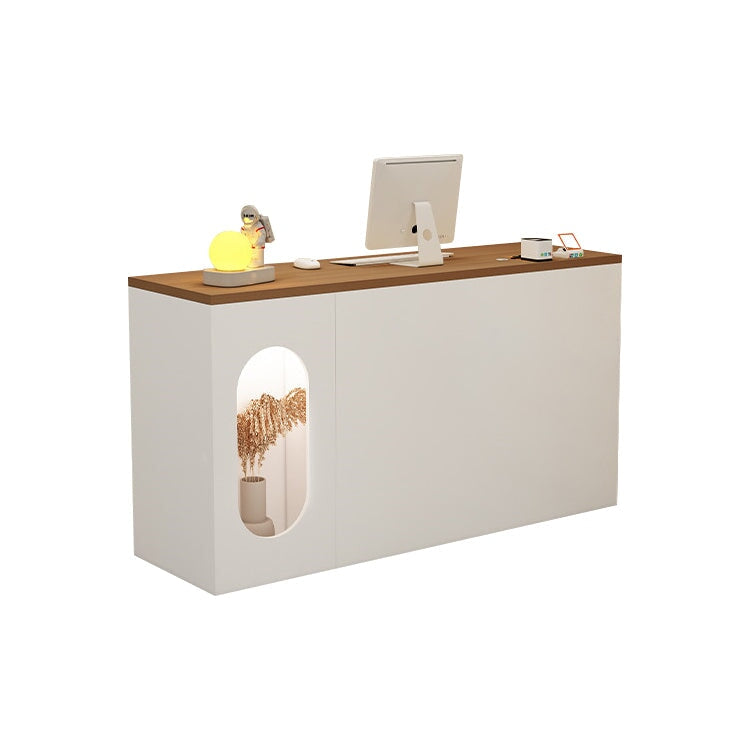 Reception counter, reception desk, cash register, simple and modern, heavy duty, durable, side cabinet, classified storage, white, brown, customizable, RD-A10 