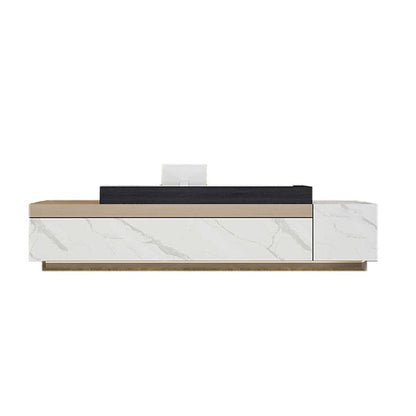 Reception counter, reception desk, entrance reception, cash register, counter, office reception, excellent storage capacity, marble pattern, bicolor, RD-A28 