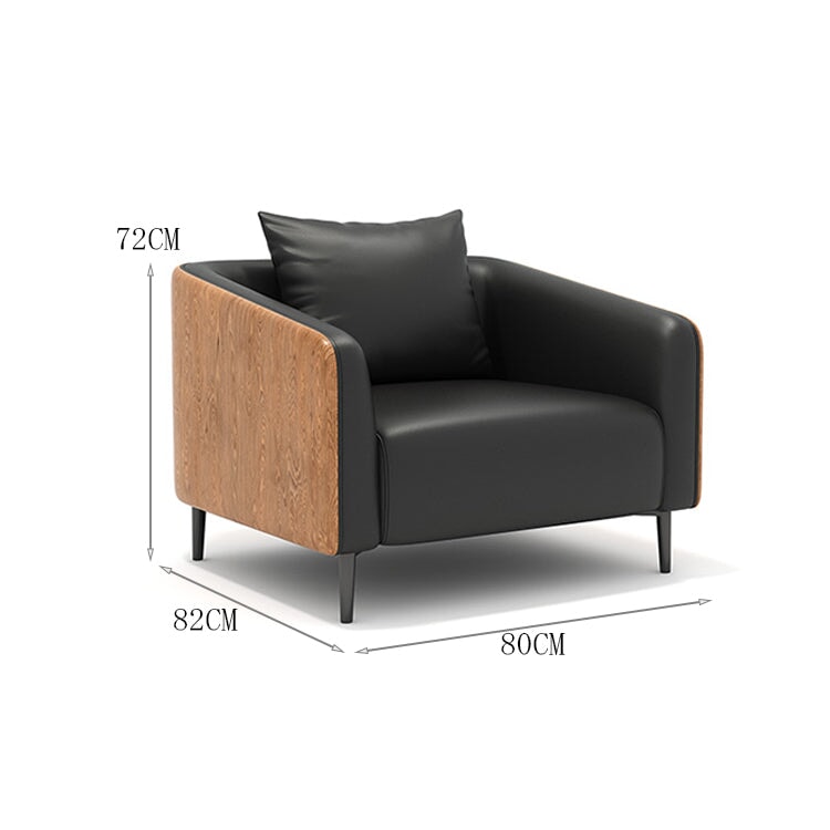 Sofa Office Sofa Reception Sofa Synthetic Leather Fabric Natural Wood Frame High Density Urethane Foam Steel Legs Black Light Customizable OS-A10 