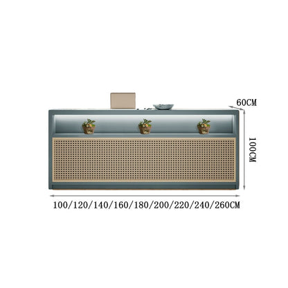 Reception counter, reception desk, cash register, Japanese style, natural style, melamine laminate, varnish finish, with base, moisture resistant, LED light, customizable, RD-A11