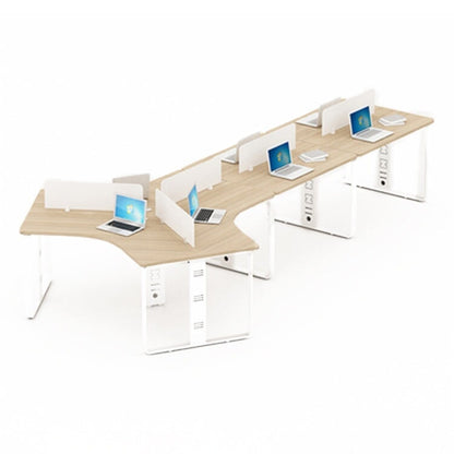 Office desk, large desk, stylish, simple and modern, natural taste, suitable for multiple people, steel legs, square legs, side wagon, casters, desktop panel, rounded finish, natural, customizable OD-A7