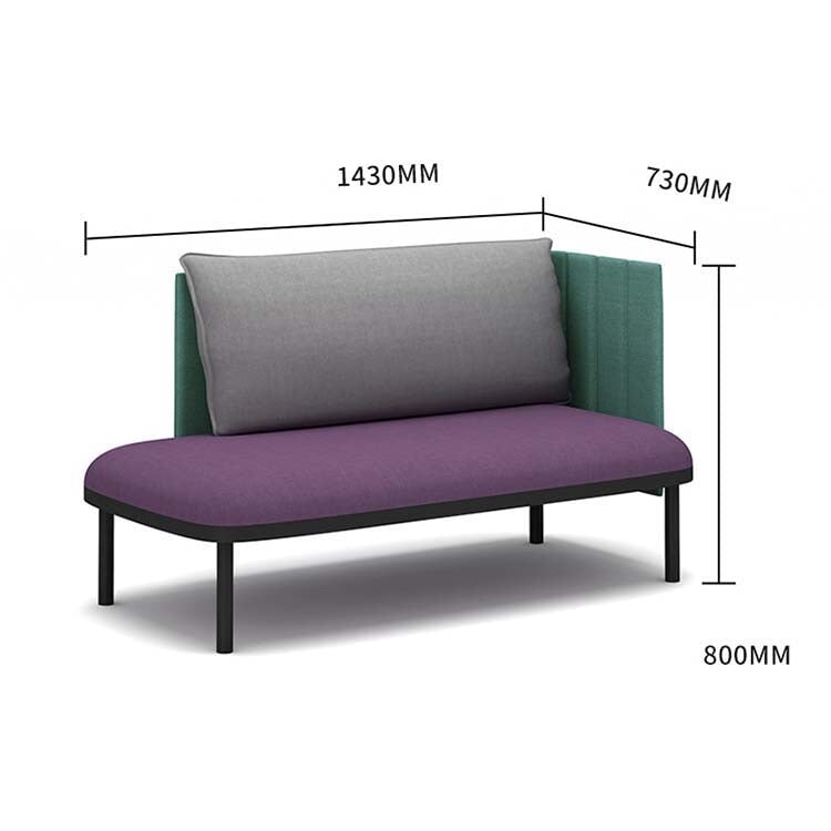 Reception sofa Office sofa Panel sofa Fabric upholstery Panel included Steel legs High density urethane foam Simple modern Blue Customizable OS-A9