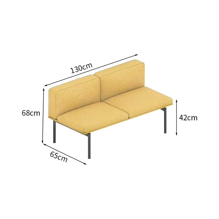 Reception set sofa table reception use polyester fabric free layout steel frame urethane foam simple yellow customizable OS-A6 
