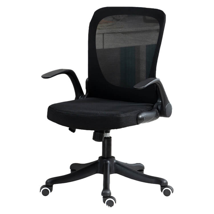 Office chair, space-saving, foldable, S-curve, flip-up style, mesh fabric, urethane foam, OC-A14 
