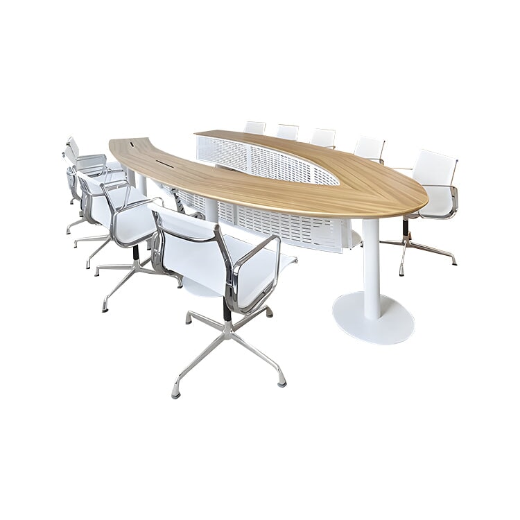 Conference table, meeting table, conference desk, work desk, office desk, simple, eco-friendly material, rubberwood, natural wood, steel frame, natural, customizable, MT-A7 