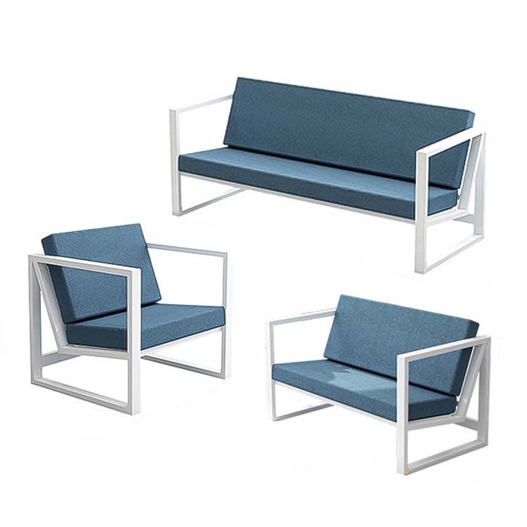 Nordic style armchair, reception sofa, coffee shop, break room, steel frame, baked finish, urethane foam, simple, blue, customizable, OS-A2