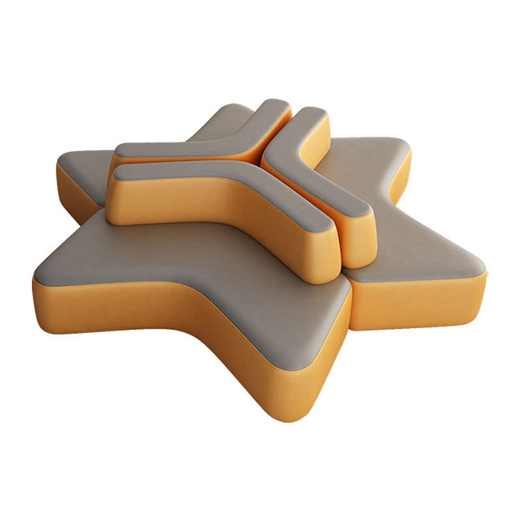 Reception sofa, reception sofa, waiting room sofa, break room sofa, two-tone design, PVC leather, natural wood frame, high-density urethane foam, freely rearrangeable, simple and modern, yellow, customizable OS-A8