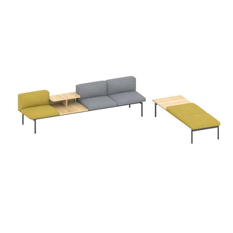 Reception set sofa table reception use polyester fabric free layout steel frame urethane foam simple yellow customizable OS-A6 