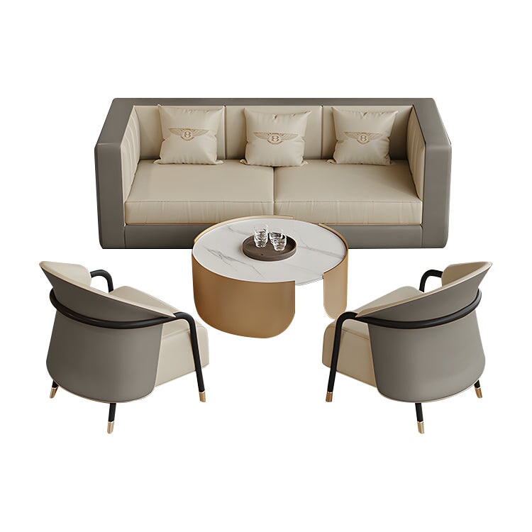 Living room reception sofa set, reception set, urethane, steel, stylish, elegant, casual, gray, customizable, OS-A17 