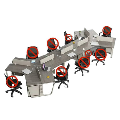 Desk, office desk, work desk, work desk, large capacity storage, with wiring holes, with top panel, V-shaped corners, with lock, with ventilation holes, combination lock OD-A19